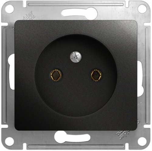 Розетка без заземления без рамки Systeme Electric Glossa 1-м. антрацит картинка